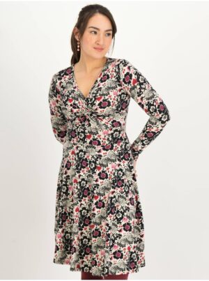 Black-beige women's floral dress Blutsgeschwister Hot Knot - Women's