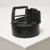 Black belt made of recycled imitation leather