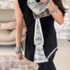 Black blouse with print zipper lace By o la la