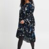 Black-blue patterned women's dress Fransa - Women's