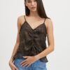 Black-brown top with leopard print Noisy May Melina - Women