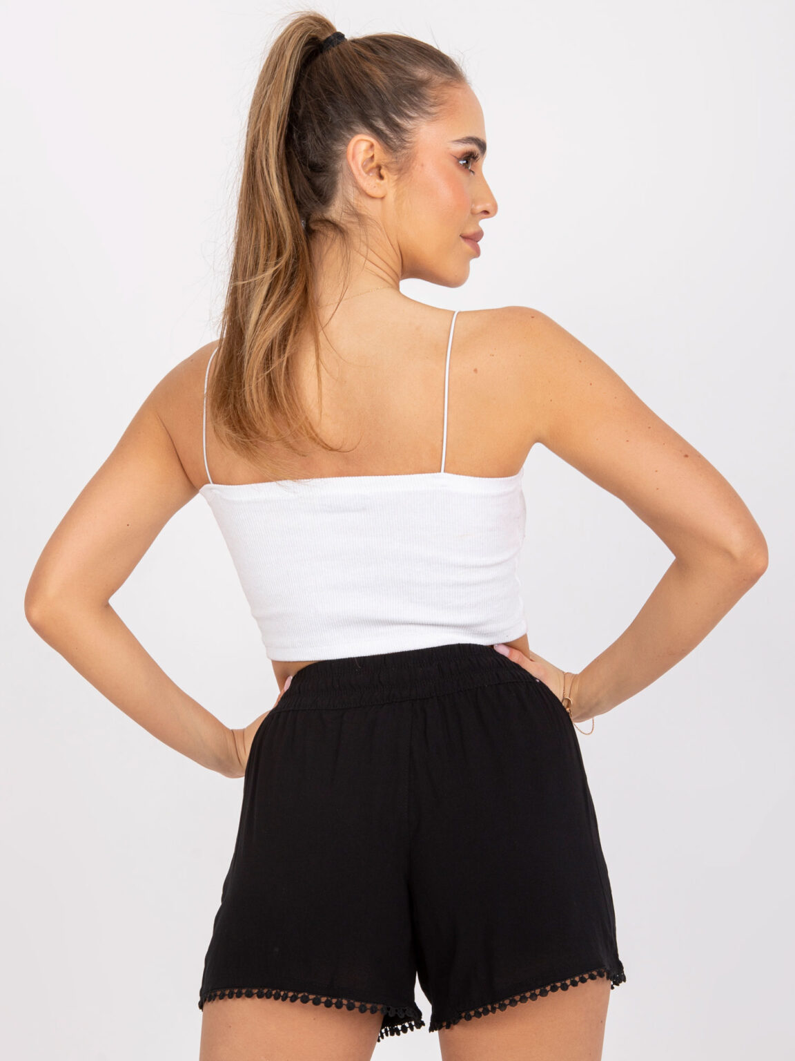 Black casual shorts Miya FRESH MADE with elastic waistband