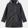 Black children's long jacket with detachable hood name it - unisex