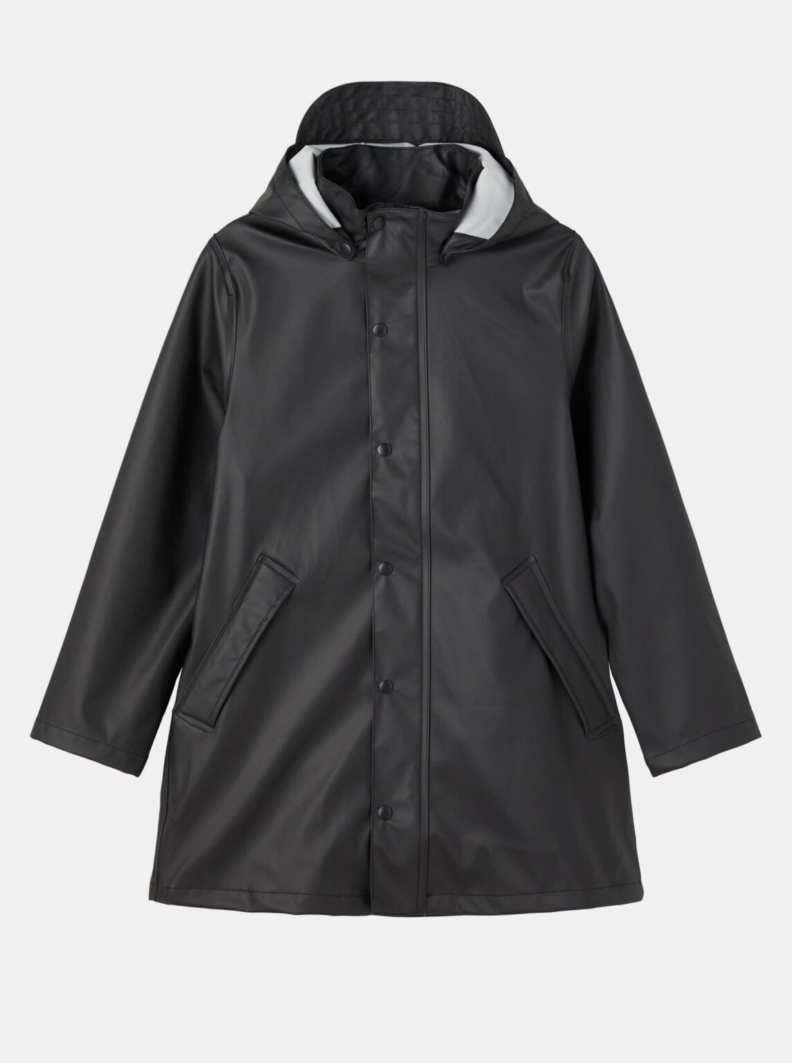 Black children's long jacket with detachable hood name it - unisex
