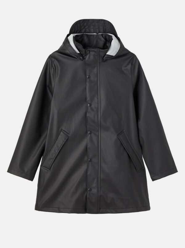 Black children's long jacket with detachable hood name it - unisex