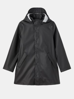 Black children's long jacket with detachable hood name it - unisex