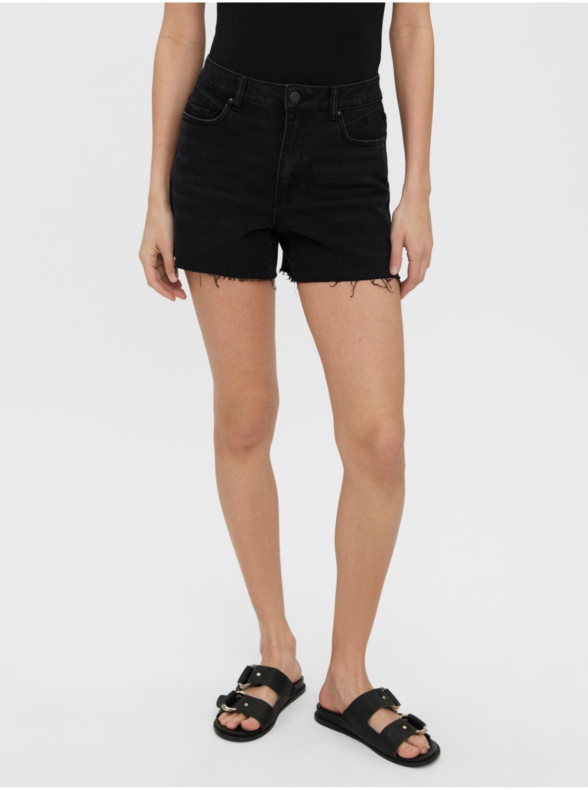 Black denim shorts VERO MODA Brenda - Women's