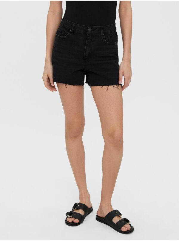 Black denim shorts VERO MODA Brenda - Women's