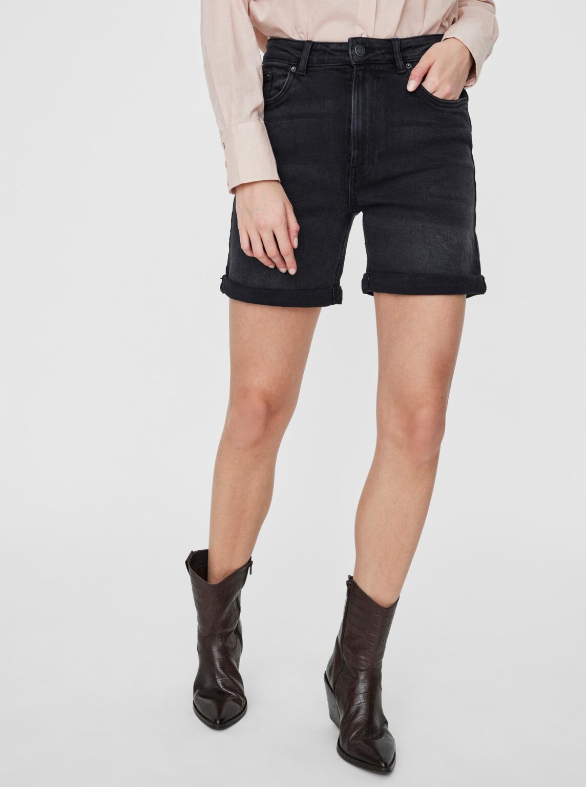 Black denim shorts VERO MODA Joana - Women's