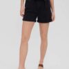 Black denim shorts with ties VERO MODA Tamira - Women