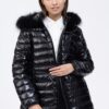 Black down jacket with raccoon dog Tiffi St. Anton