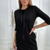 Black dress with a tie at the neck