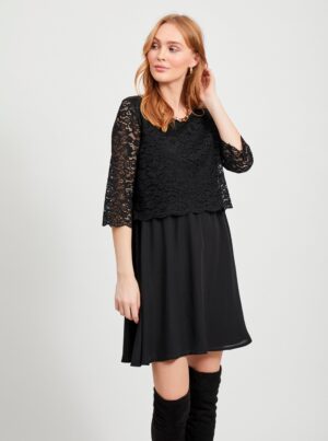 Black dress with lace VILA Lovia - Women