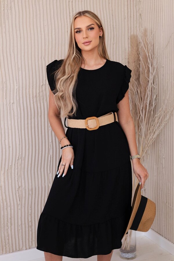 Black dress with ruffles