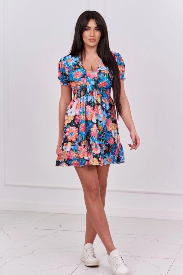 Black floral dress with V-neck