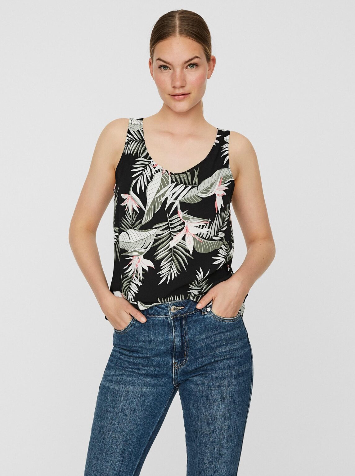 Black floral top VERO MODA Easy - Women's