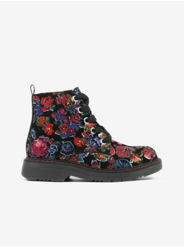 Black girl's floral ankle boots Richter - Girls