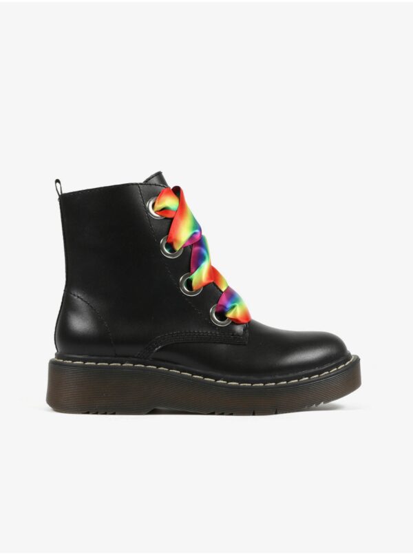 Black girls' leather ankle boots Richter - Girls