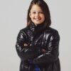 Black girl's quilted jacket name it Monna - Girls