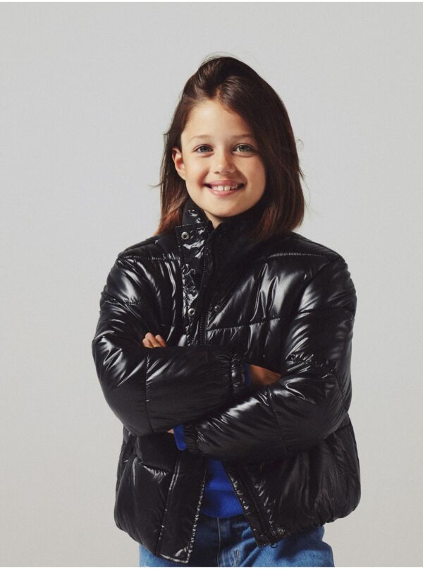 Black girl's quilted jacket name it Monna - Girls