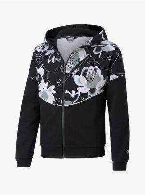 Black girls' sweatshirt Puma Alpha Full-Zip - unisex