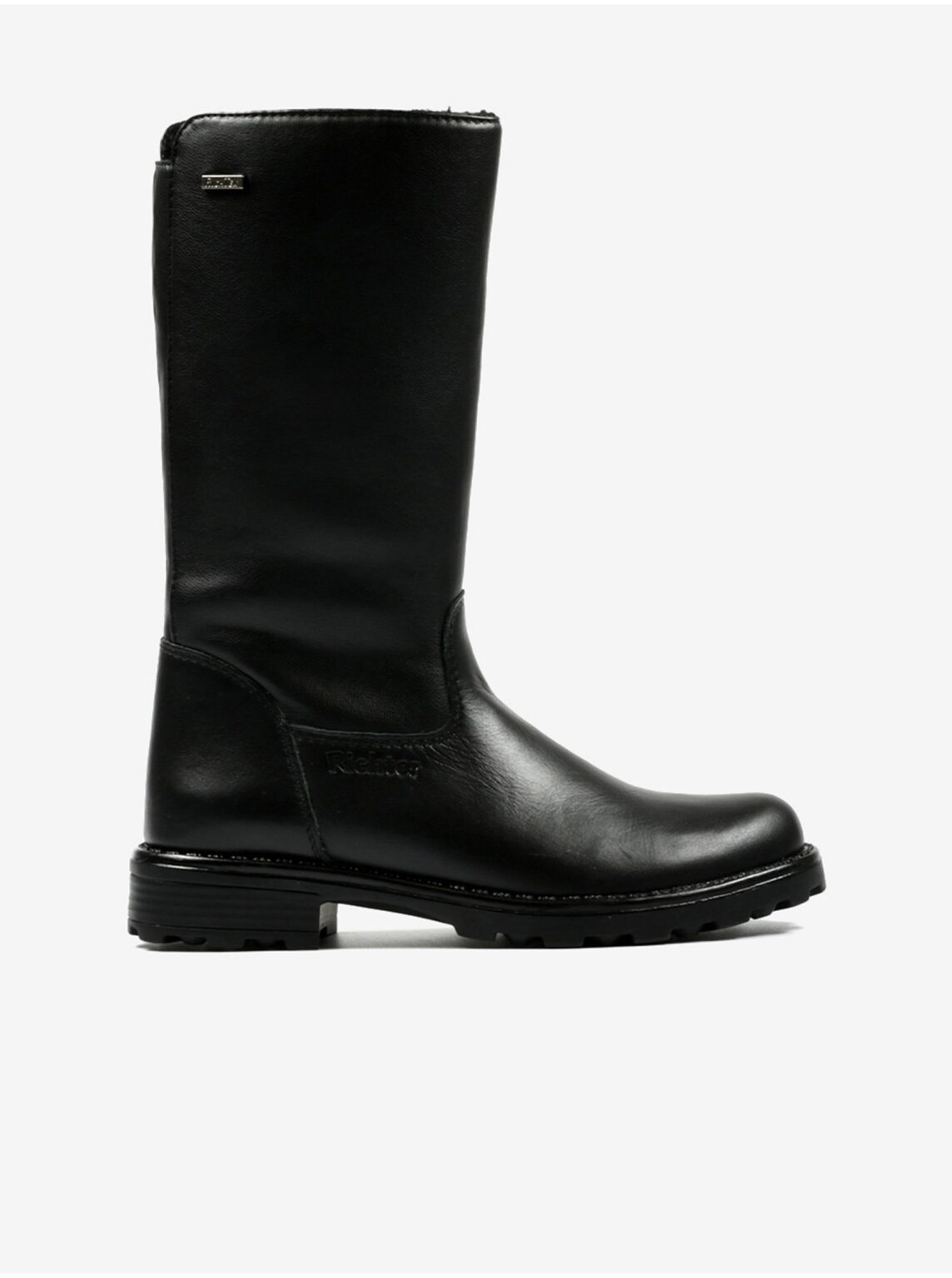 Black girly leather boots Richter - Girls