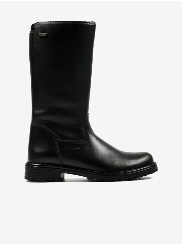 Black girly leather boots Richter - Girls