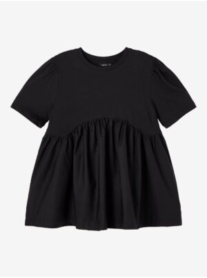 Black girly loose T-shirt name it Bitten - Girls