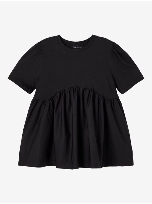 Black girly loose T-shirt name it Bitten - Girls
