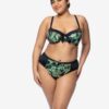 Black-green women's patterned bikini top DORINA Kano - Women's