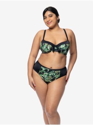 Black-green women's patterned bikini top DORINA Kano - Women's