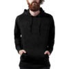 Black imitation suede with hood