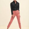 Black lady-fit shirt classic Oxford Fruit Of The Loom