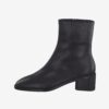 Black leather ankle boots with heel Tamaris - Women's