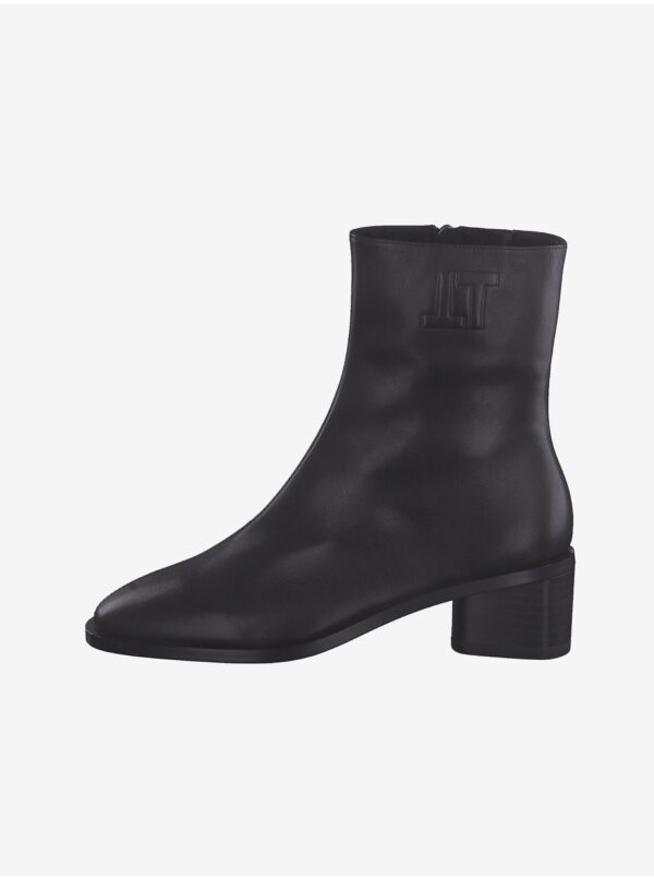 Black leather ankle boots with heel Tamaris - Women's