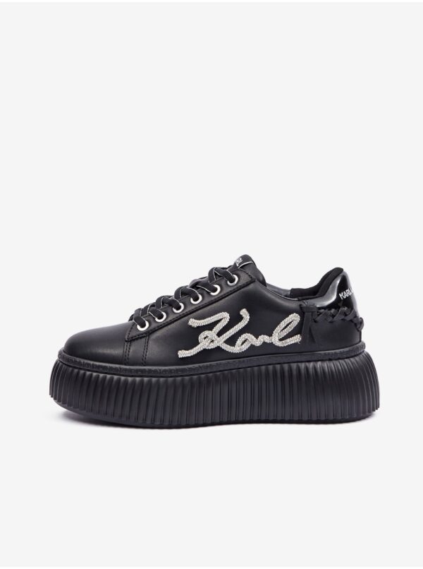 Black leather women's sneakers KARL LAGERFELD - Women's