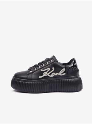 Black leather women's sneakers KARL LAGERFELD - Women's
