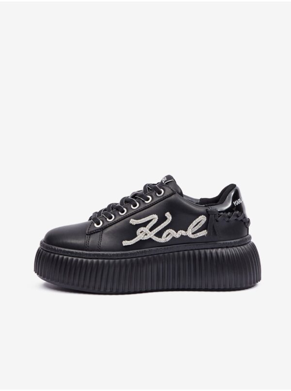 Black leather women's sneakers KARL LAGERFELD - Women's