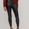 Black leatherette leggings VILA Barb - Women