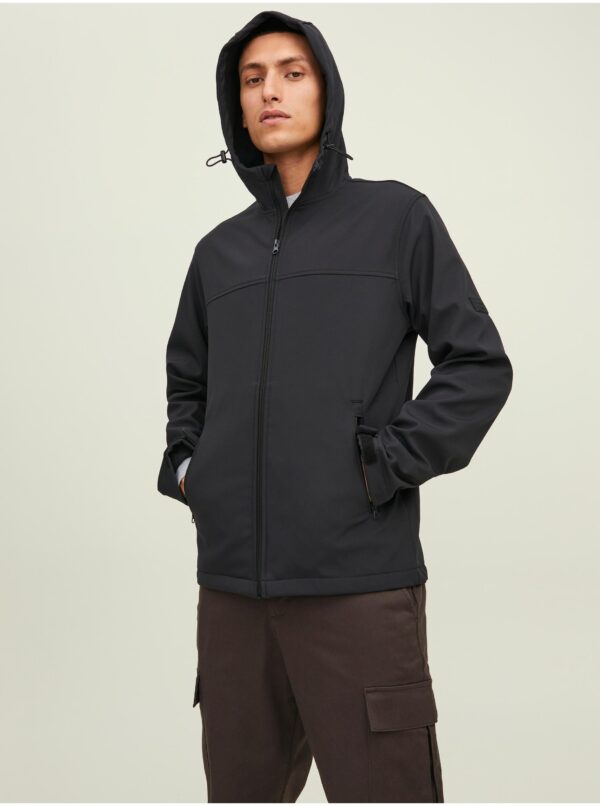 Black lightweight jacket with zip and hood Jack & Jones Marvin - Men's