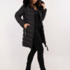Black long winter jacket with hood
