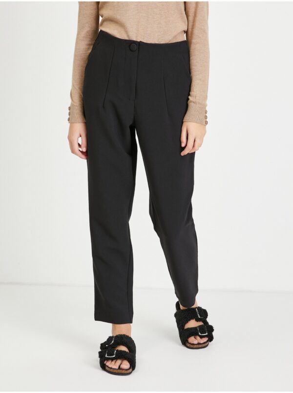 Black loose cropped trousers VILA Juno - Women's