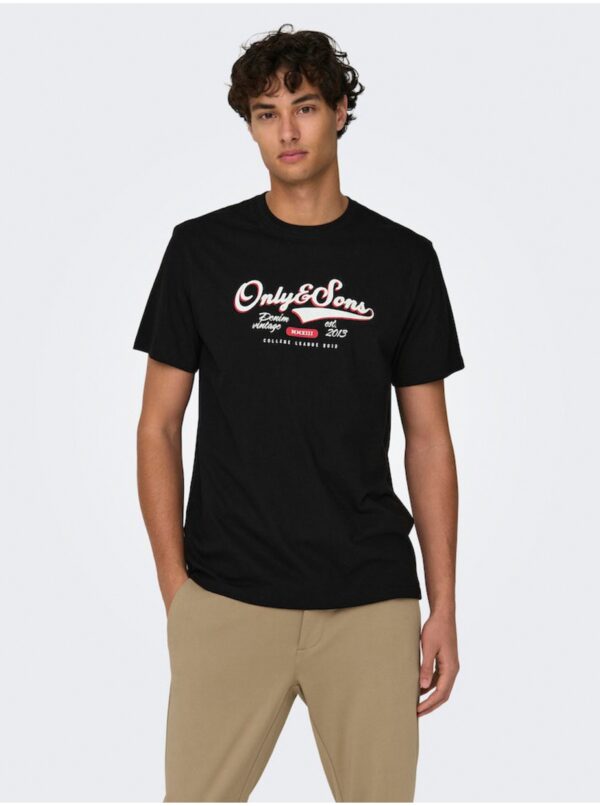 Black men's T-shirt ONLY & SONS Lenny Life - Men's