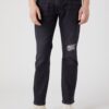 Black men's straight fit jeans with ripped effect Wrangler - Men