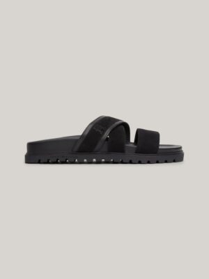 Black men's suede slippers Tommy Hilfiger