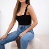 Black nude blouse with straps
