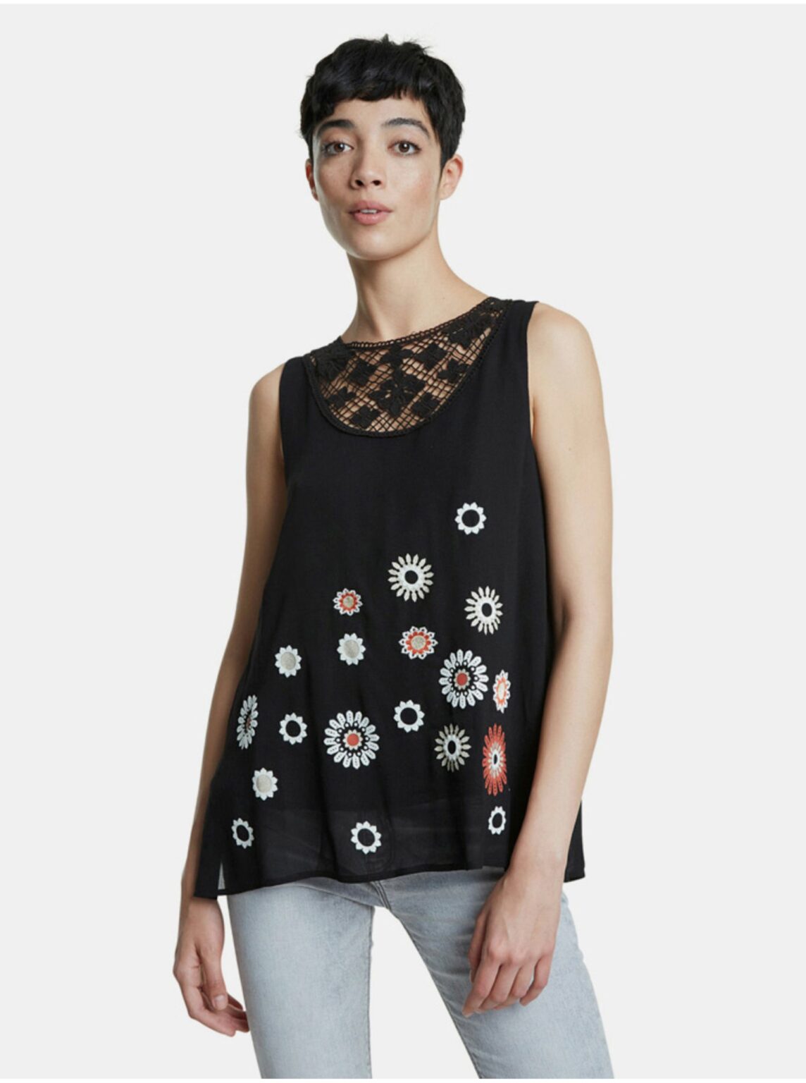 Black patterned blouse Desigual -Tebas - Ladies