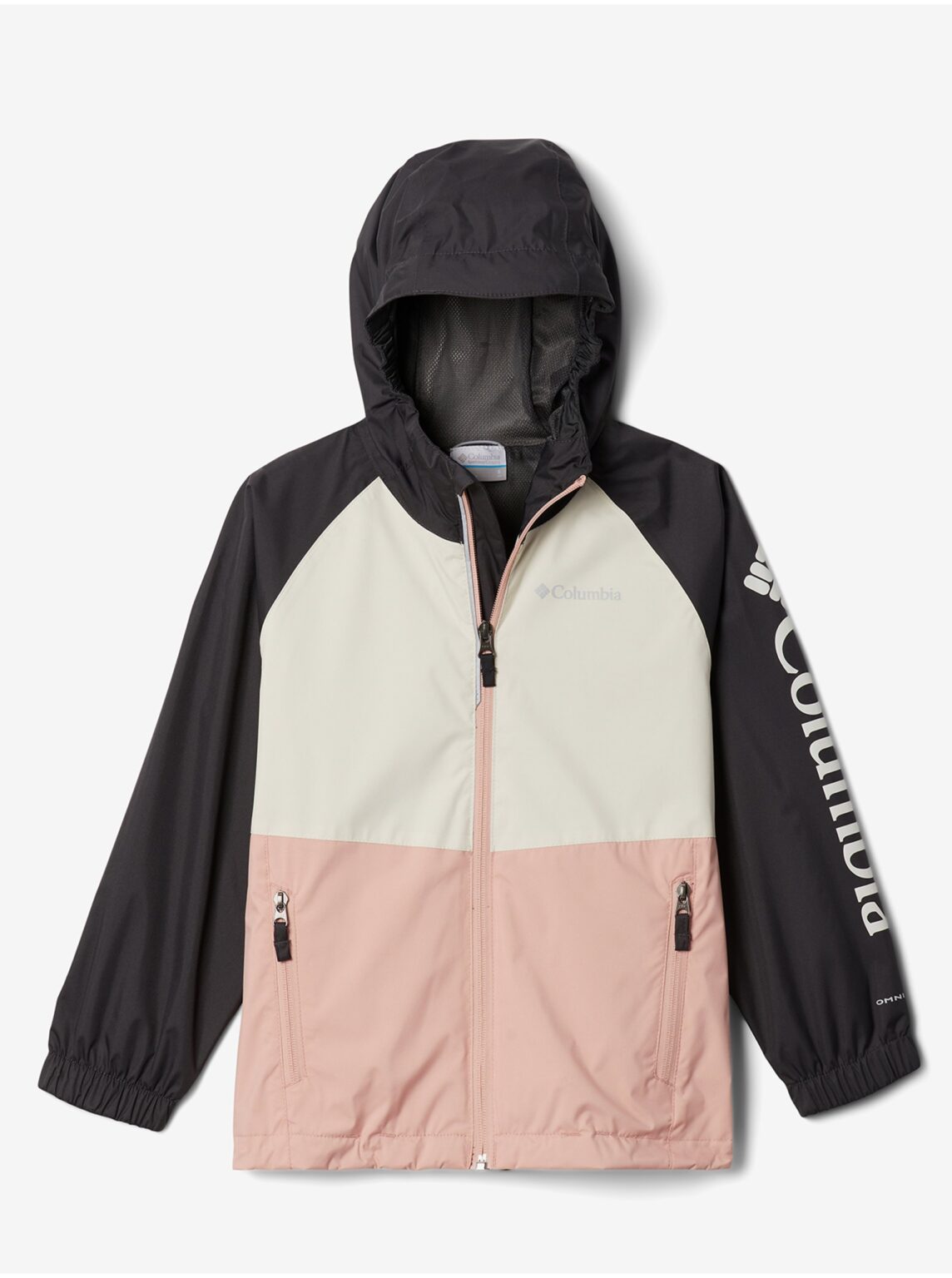 Black-pink children's lightweight waterproof jacket Columbia Dalby Springs - unisex