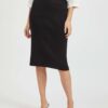 Black ribbed pencil skirt VILA Ril - Women