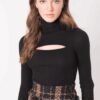 Black ribbed turtleneck sweater BSL